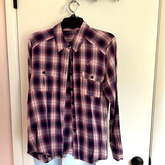 Seven 7 plaid button down shirt - Picture 1 of 8